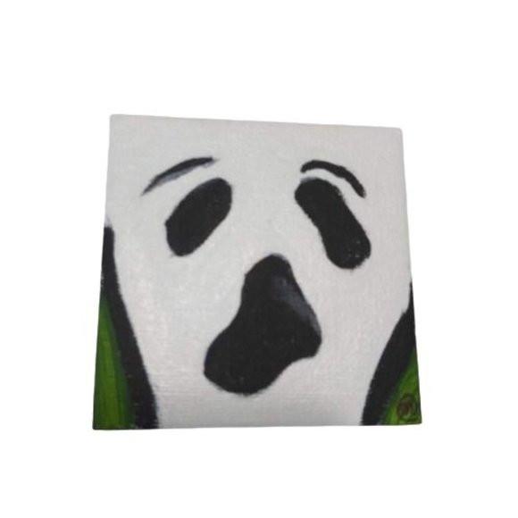 Terrifying Halloween 4-Pack Acrylic Painting on Little Canvas 3 x 3 in each - Picture 4 of 10